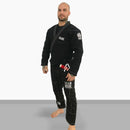 Atleta de Jiu Jitsu vestindo um Kimono Personalizado de Jiu Jitsu da KimonoLab