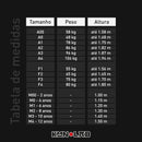 Tabela de tamanhos de Kimonos da KimonoLab