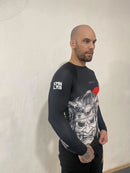 RashGuard KimonoLab Preta Manga longa Samurai Jiu Jitsu KimonoLab