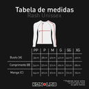 Tabela de tamanhos de Rashguards da KimonoLab
