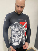 RashGuard KimonoLab Preta Manga longa Samurai Jiu Jitsu KimonoLab