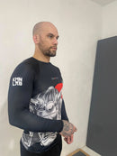 RashGuard KimonoLab Preta Manga longa Samurai Jiu Jitsu KimonoLab
